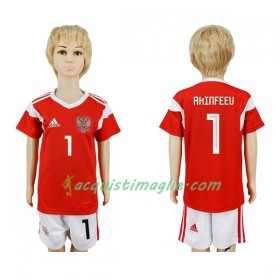 Divisa di Calcio Russia Akinfeev 1 Bambino Prima Mondiali 2018